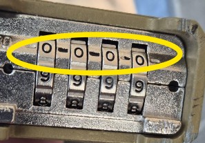 Padlock on the secure field gate